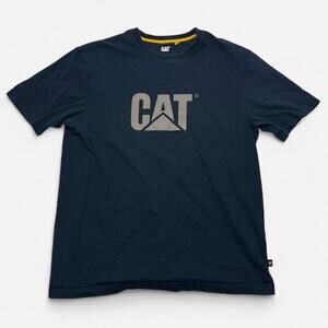 CAT Caterpillar Navy Workwear Graphic Logo Tee Men’s Large T-Shirt